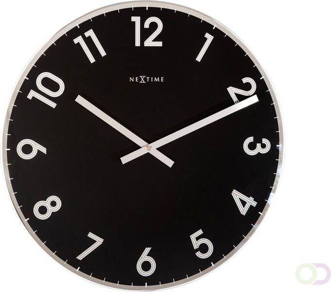 NeXtime Wandklok Reflect Ã 43 cm zwart